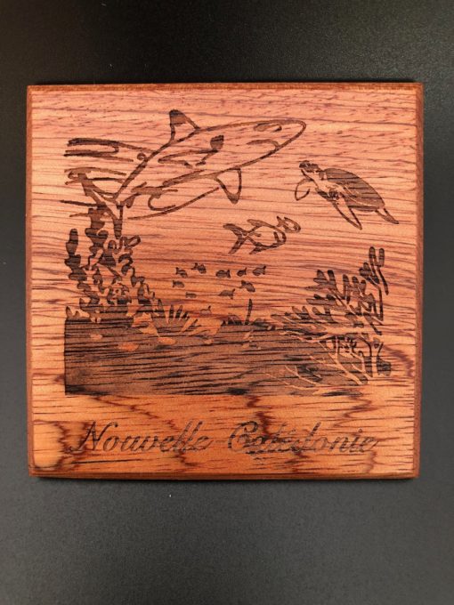 Dessous de verre en bois « fonds marins » – Laser Art Pacific