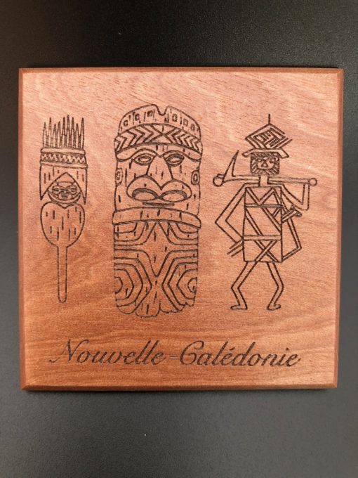 Dessous de verre en bois « tiki » – Laser Art Pacific