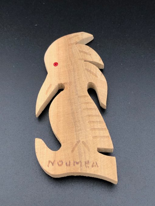 Magnet scuplté "cagou" en bois calédonien