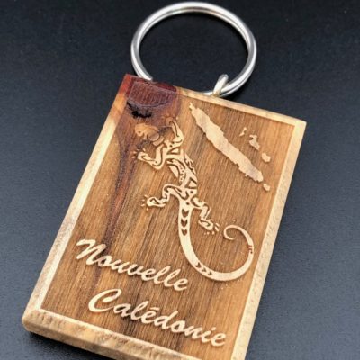 Porte-clés en bois "gecko" - Laser Art Pacific