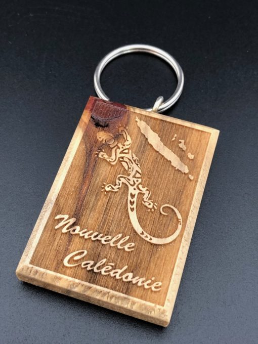 Porte-clés en bois "gecko" - Laser Art Pacific