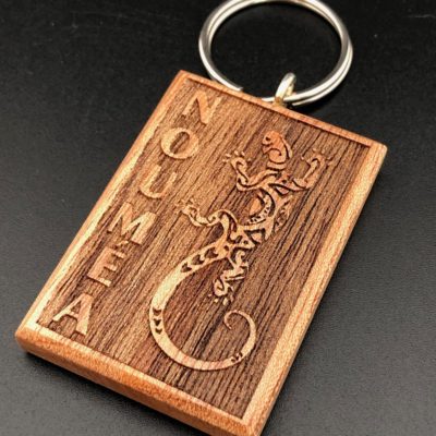 Porte-clés en bois "gecko" - Laser Art Pacific