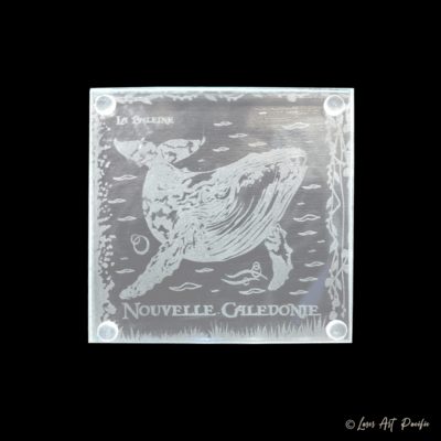 Dessous de verre en verre "Baleine"