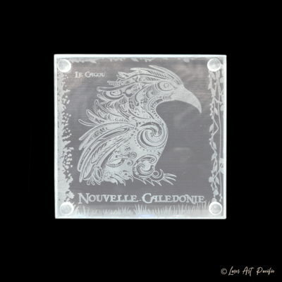 Dessous de verre en verre "Cagou"