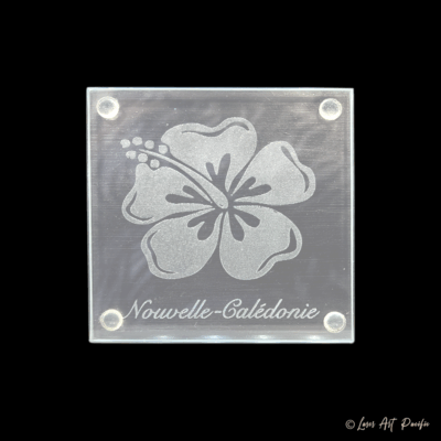 Dessous de verre en verre "Hibiscus"
