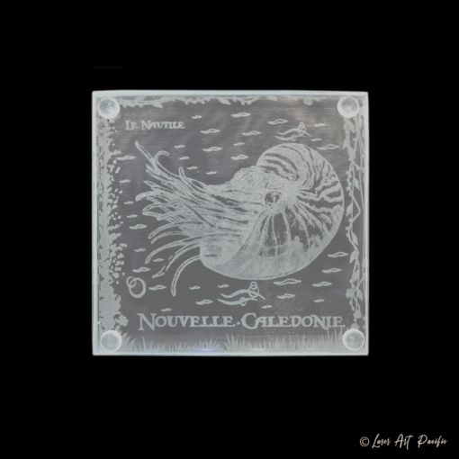 Dessous de verre en verre "Nautile"