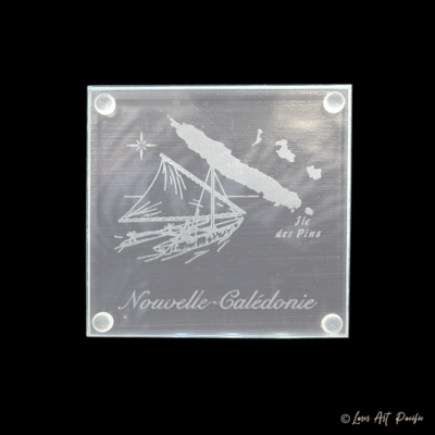 Dessous de verre en verre "Pirogue"