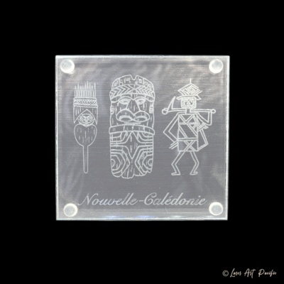 Dessous de verre en verre "Symboles NC"