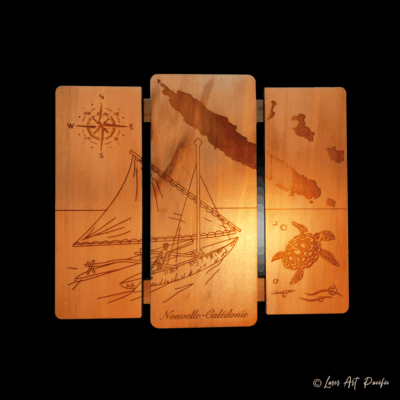 Dessous de plat gravé PIROGUE