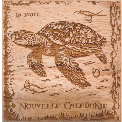 Dessous de verre en bois "Tortue" - Laser Art Pacific