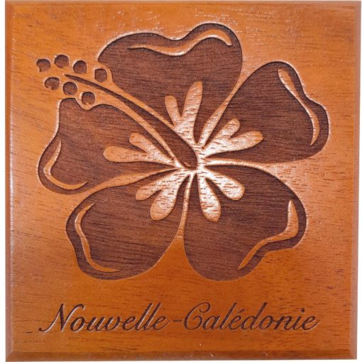 Dessous de verre en bois "Hibiscus" - Laser Art Pacific