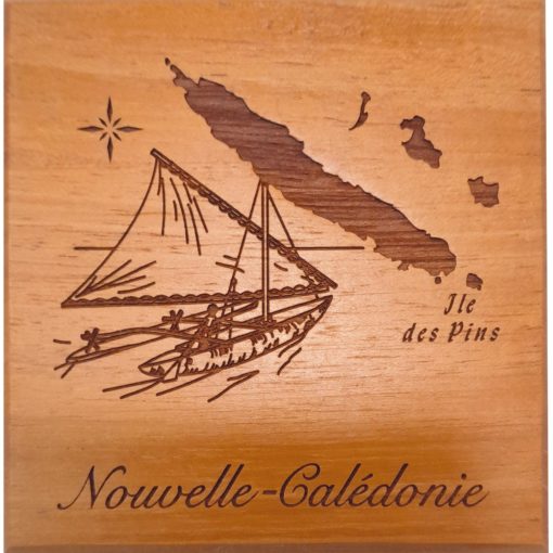 Dessous de verre en bois "Pirogue" - Laser Art Pacific
