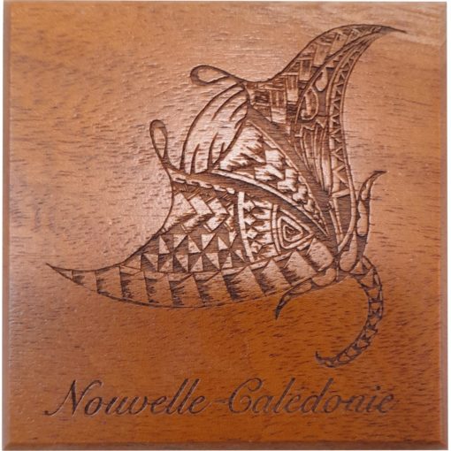 Dessous de verre en bois "Raie Manta 1" - Laser Art Pacific