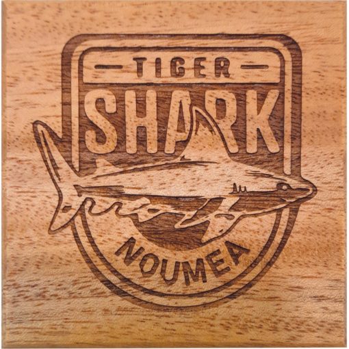Dessous de verre en bois "Shark" - Laser Art Pacific