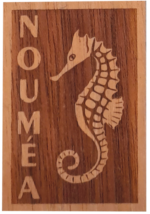 Porte-clés "Hippocampe 1" en bois local - Laser Art Pacific
