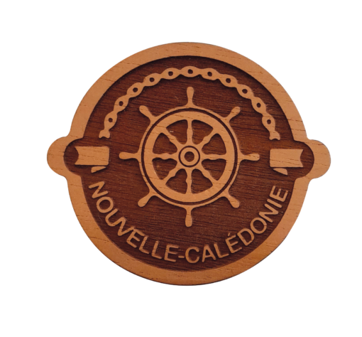 Magnet "Gouvernail" en bois local - Laser Art Pacific