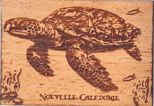 Porte-clés "Tortue" en bois local - Laser Art Pacific