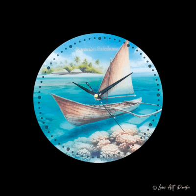 Horloge Plexi Imprimé "Pirogue"