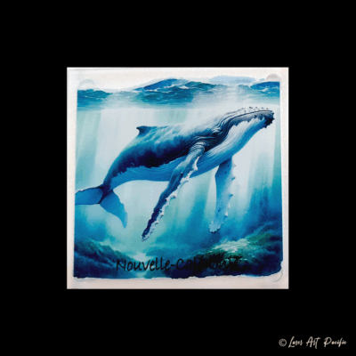 Dessous de verre imprimé "Baleine"