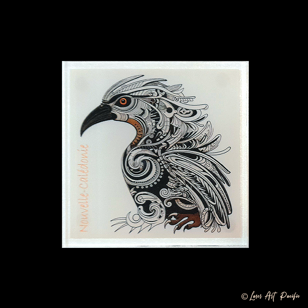 Dessous de verre imprimé "Cagou"