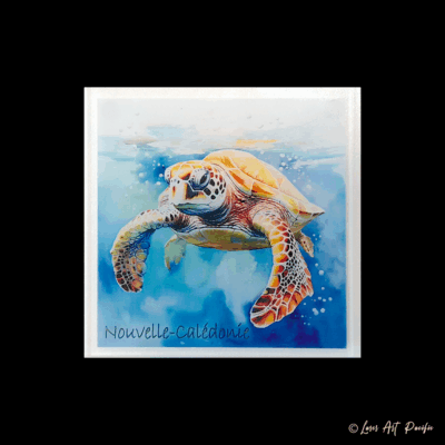 Dessous de verre imprimé "Tortue"