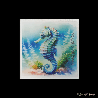 Dessous de verre imprimé "Hippocampe"