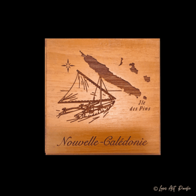 Dessous de verre en bois "Pirogue"