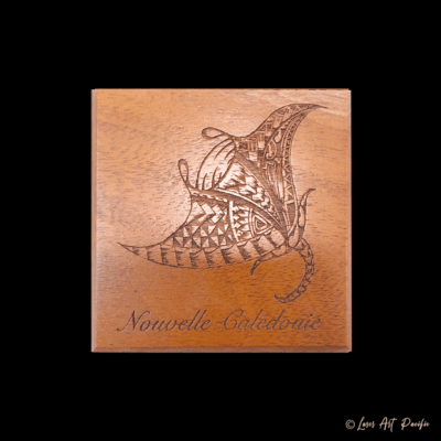 Dessous de verre en bois "Raie Manta 2"