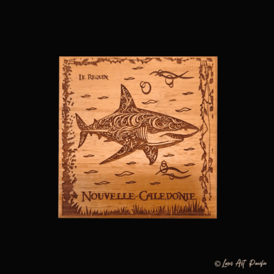 Dessous de verre en bois "Requin"
