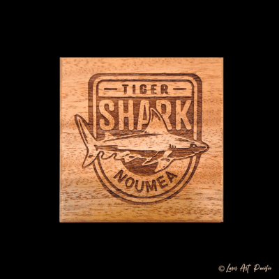 Dessous de verre en bois "Shark"